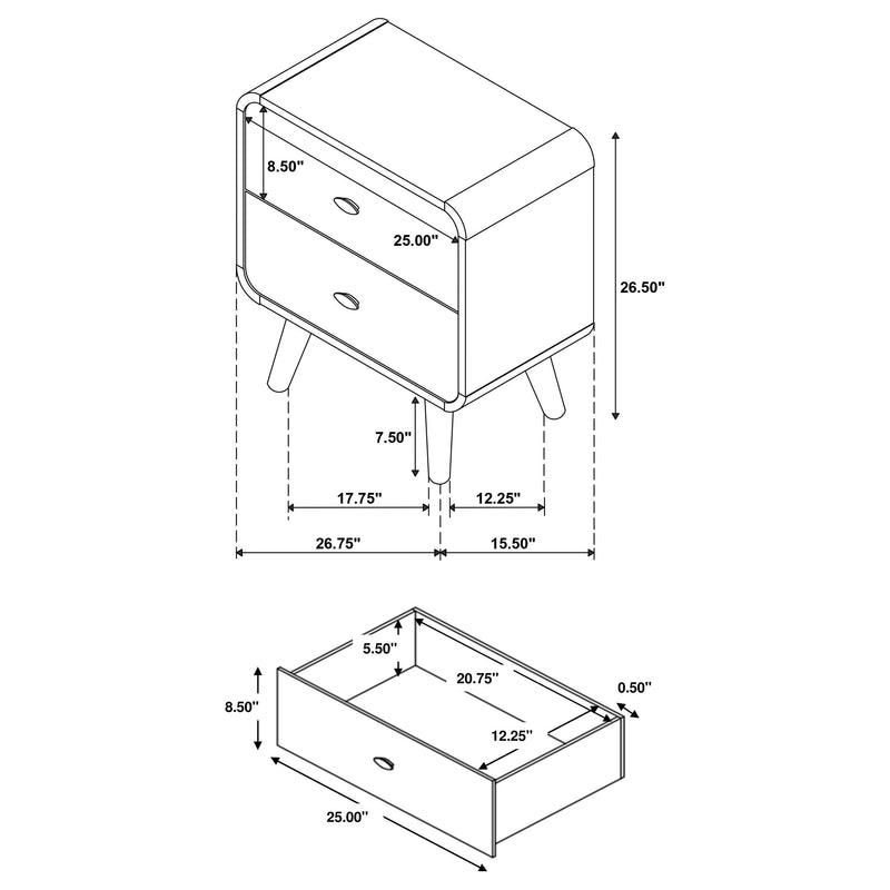 Robyn Nightstands - Theo's Factory Direct Mattress & Furniture (Columbus, OH)