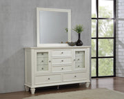 Sandy Beach Rectangular Dresser Mirror Cream White - Theo's Factory Direct Mattress & Furniture (Columbus, OH)