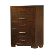 Jessica 5-drawer Chest Cappuccino - Theo's Factory Direct Mattress & Furniture (Columbus, OH)