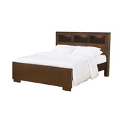 Jessica California King, E.king, & Queen Bed with Storage Headboard Cappuccino - Theo's Factory Direct Mattress & Furniture (Columbus, OH)