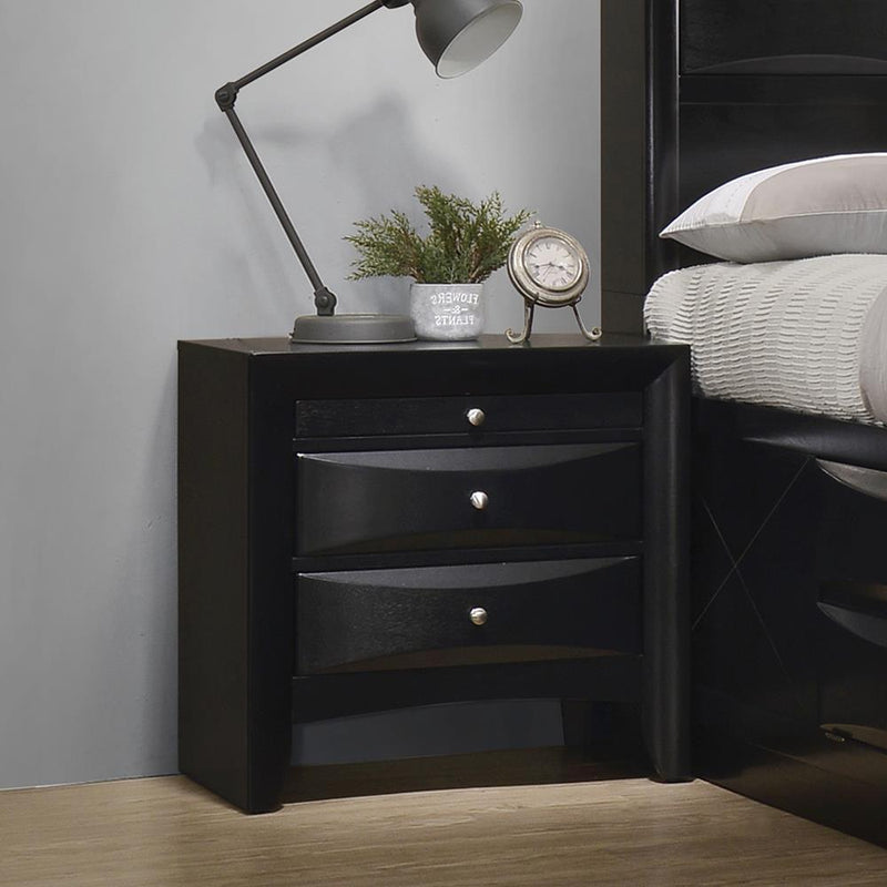 Briana Rectangular 2-drawer Nightstand Black - Theo's Factory Direct Mattress & Furniture (Columbus, OH)