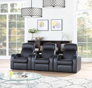 Cyrus Home Theater Upholstered Recliner Black - Theo's Factory Direct Mattress & Furniture (Columbus, OH)