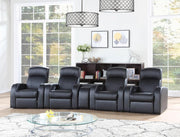 Cyrus Home Theater Upholstered Recliner Black - Theo's Factory Direct Mattress & Furniture (Columbus, OH)