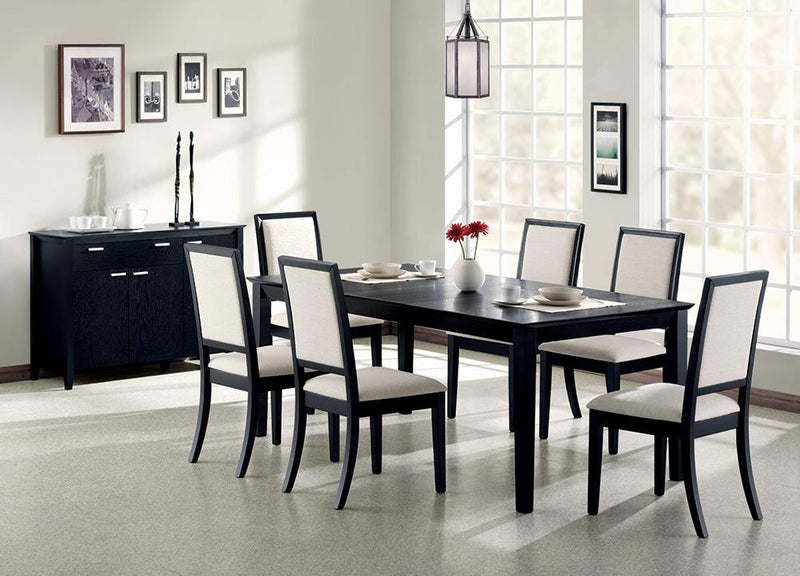 Louise Rectangular Dining Table with Extension Leaf Black - Theo's Factory Direct Mattress & Furniture (Columbus, OH)