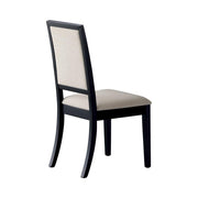 Louise Upholstered Dining Side Chairs Black and Cream (Set of 2) - Theo's Factory Direct Mattress & Furniture (Columbus, OH)