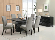 Stanton Rectangle Pedestal Dining Table Black - Theo's Factory Direct Mattress & Furniture (Columbus, OH)