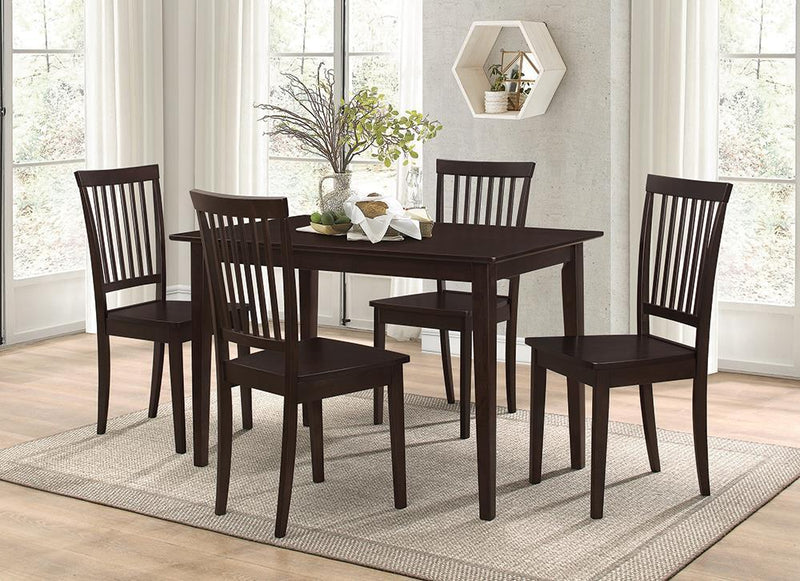 Gomez 5-piece Rectangular Dining Table Set Cappuccino - Theo's Factory Direct Mattress & Furniture (Columbus, OH)