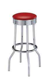 Theodore Upholstered Top Bar Stools Red and Chrome (Set of 2) - Theo's Factory Direct Mattress & Furniture (Columbus, OH)