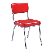 Retro Open Back Side Chairs Red and Chrome (Set of 2) - Theo's Factory Direct Mattress & Furniture (Columbus, OH)