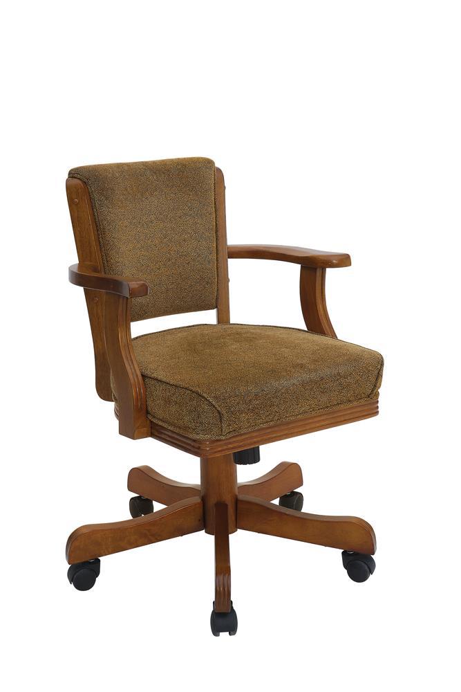 Mitchell Upholstered Game Chair Olive-brown and Amber - Theo's Factory Direct Mattress & Furniture (Columbus, OH)