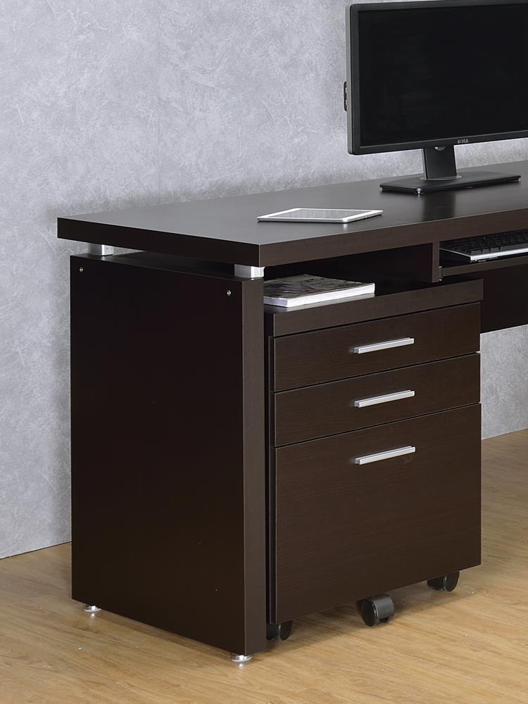 Skylar 3-drawer Mobile File Cabinet Cappuccino - Theo's Factory Direct Mattress & Furniture (Columbus, OH)