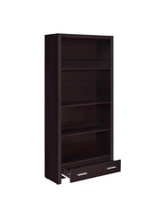 Skylar 5-shelf Bookcase with Storage Drawer Cappuccino - Theo's Factory Direct Mattress & Furniture (Columbus, OH)