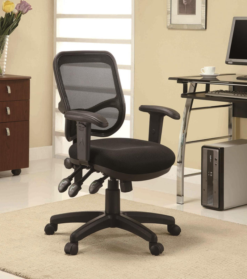 Rollo Adjustable Height Office Chair Black - Theo's Factory Direct Mattress & Furniture (Columbus, OH)