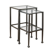 Leilani 2-piece Glass Top Nesting Tables Black - Theo's Factory Direct Mattress & Furniture (Columbus, OH)