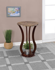 Elton Round Marble Top Accent Table Brown - Theo's Factory Direct Mattress & Furniture (Columbus, OH)