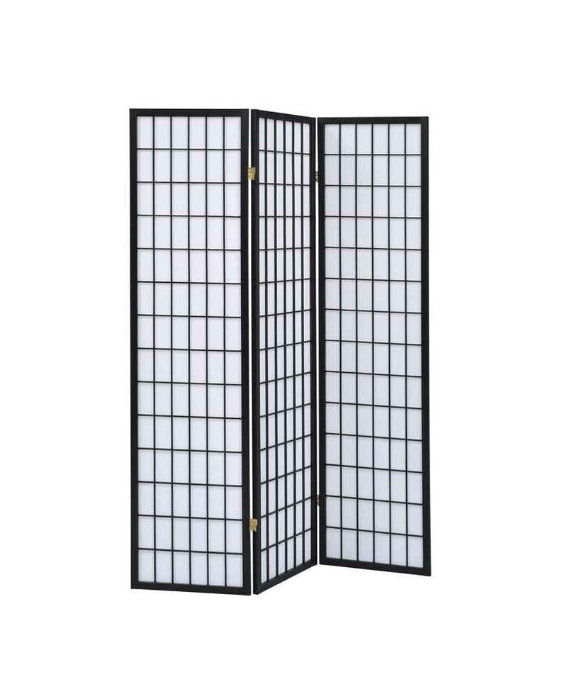 Carrie 3-panel Folding Screen Black and White - Theo's Factory Direct Mattress & Furniture (Columbus, OH)