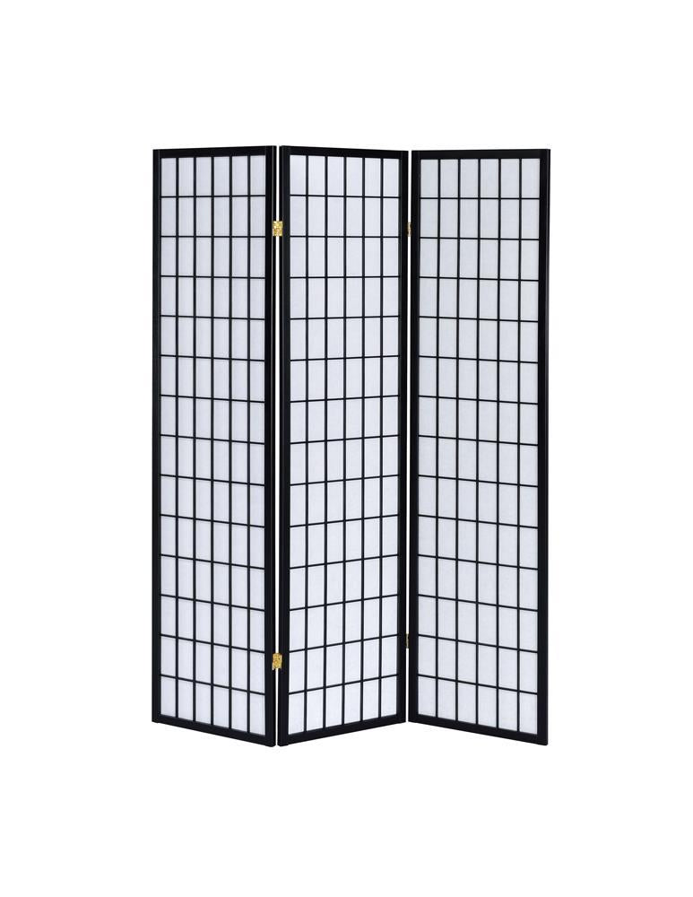 Carrie 3-panel Folding Screen Black and White - Theo's Factory Direct Mattress & Furniture (Columbus, OH)