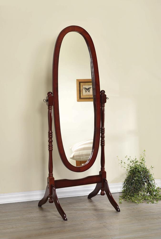 Foyet Oval Cheval Mirror Merlot - Theo's Factory Direct Mattress & Furniture (Columbus, OH)