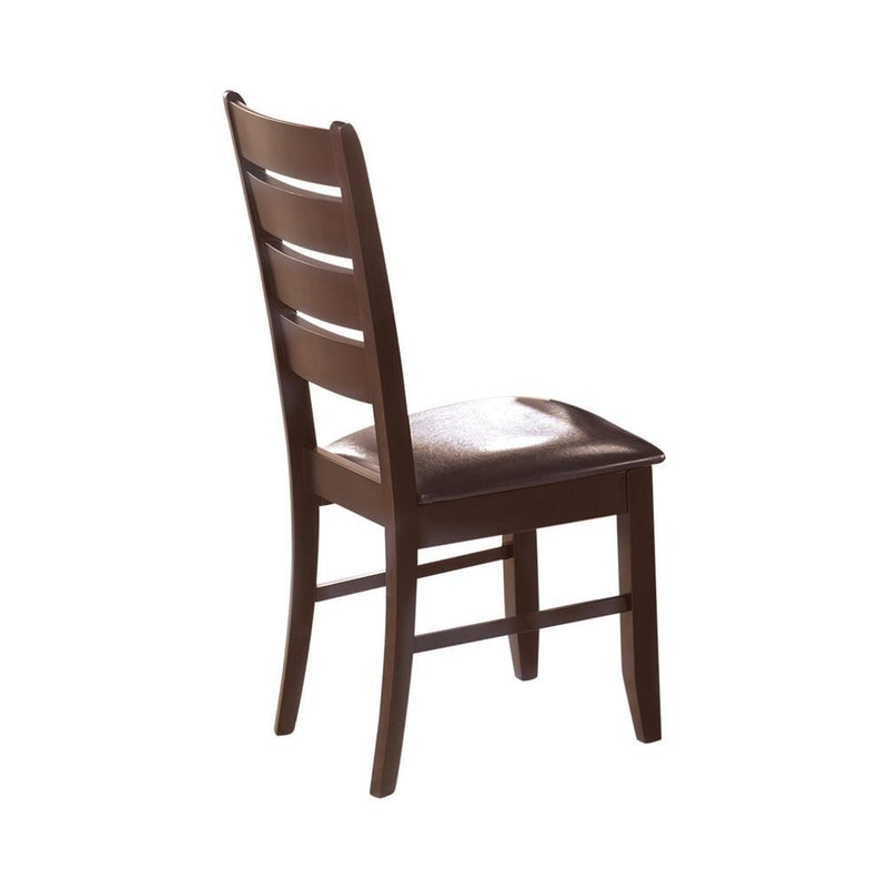 Dalila Ladder Back Side Chairs Cappuccino and Black (Set of 2) - Theo's Factory Direct Mattress & Furniture (Columbus, OH)