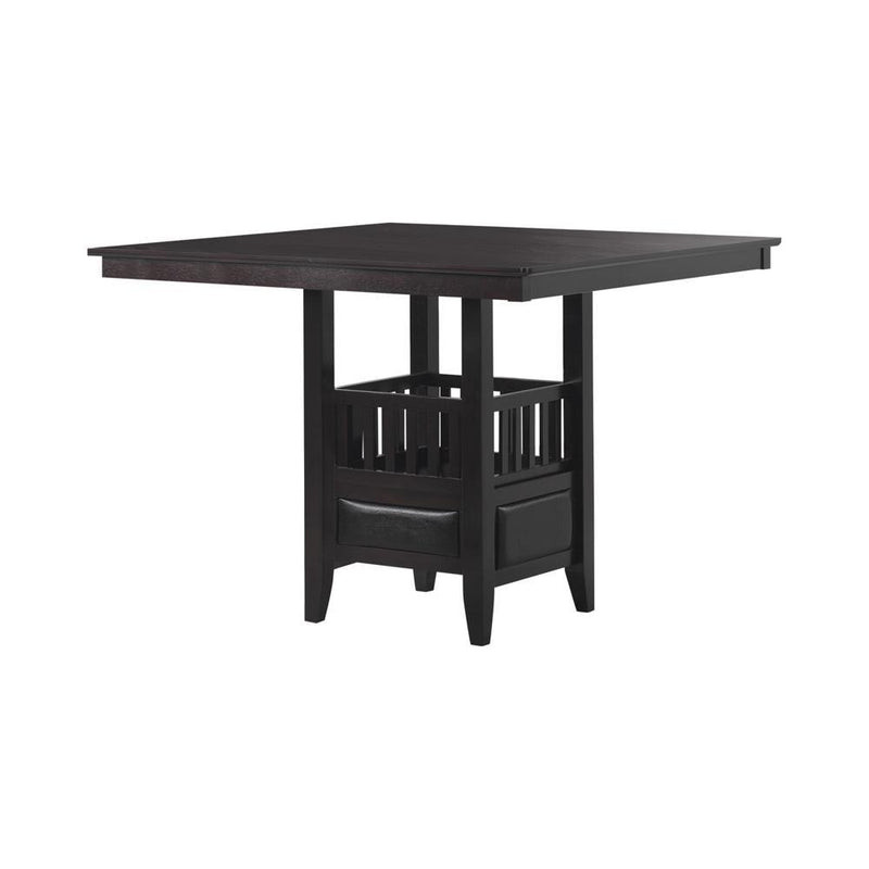 Jaden Square Counter Height Table with Storage Espresso - Theo's Factory Direct Mattress & Furniture (Columbus, OH)