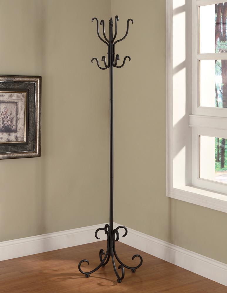 Kiefer Coat Rack with 12 Hooks Black - Theo's Factory Direct Mattress & Furniture (Columbus, OH)