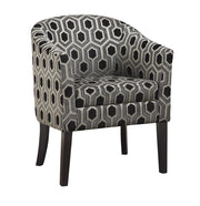 Jansen Hexagon Patterned Accent Chair Grey and Black - Theo's Factory Direct Mattress & Furniture (Columbus, OH)