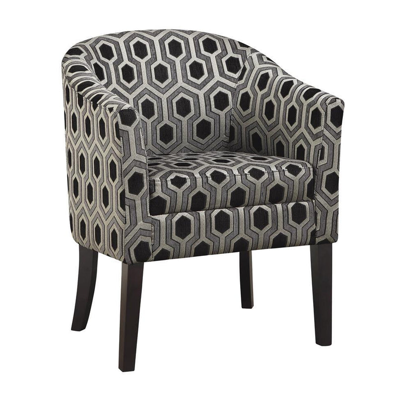 Jansen Hexagon Patterned Accent Chair Grey and Black - Theo's Factory Direct Mattress & Furniture (Columbus, OH)