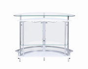Amarillo 2-tier Bar Unit White and Chrome - Theo's Factory Direct Mattress & Furniture (Columbus, OH)