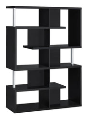 Hoover 5-tier Bookcase Black and Chrome - Theo's Factory Direct Mattress & Furniture (Columbus, OH)