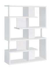 Hoover 5-tier Bookcase White and Chrome - Theo's Factory Direct Mattress & Furniture (Columbus, OH)
