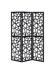 Nailan 3-panel Open Mosaic Pattern Room Divider Black - Theo's Factory Direct Mattress & Furniture (Columbus, OH)