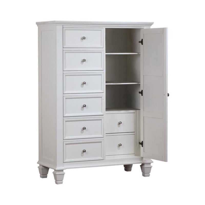 Sandy Beach 8-drawer Door Chest Storage Cream White - Theo's Factory Direct Mattress & Furniture (Columbus, OH)