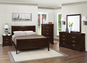 Louis Philippe Eastern King & Queen Panel Sleigh Bed Cappuccino - Theo's Factory Direct Mattress & Furniture (Columbus, OH)