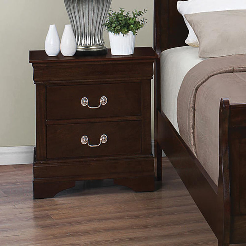 Louis Philippe 2-drawer Nightstand Cappuccino - Theo's Factory Direct Mattress & Furniture (Columbus, OH)