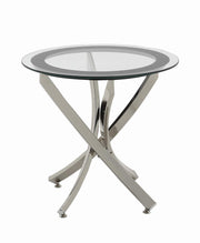 Brooke Glass Top End Table Chrome and Black - Theo's Factory Direct Mattress & Furniture (Columbus, OH)