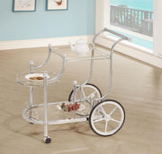 Sarandon 3-tier Serving Cart Chrome and Clear - Theo's Factory Direct Mattress & Furniture (Columbus, OH)
