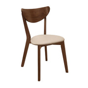 Kersey Dining Side Chairs with Curved Backs Beige and Chestnut (Set of 2) - Theo's Factory Direct Mattress & Furniture (Columbus, OH)