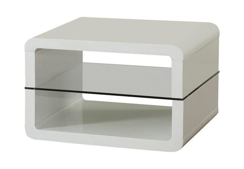 Elana Square 2-shelf End Table Glossy White - Theo's Factory Direct Mattress & Furniture (Columbus, OH)