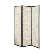 Felice 3-panel French Script Print Folding Screen Espresso - Theo's Factory Direct Mattress & Furniture (Columbus, OH)