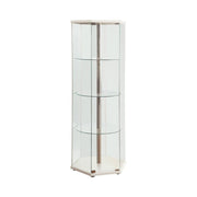 Traditional Glass Hexagon Curio Cabinet - Theo's Factory Direct Mattress & Furniture (Columbus, OH)