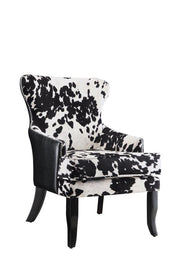 Trea Cowhide Print Accent Chair Black and White - Theo's Factory Direct Mattress & Furniture (Columbus, OH)