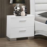 Felicity 2-drawer Nightstand Glossy White - Theo's Factory Direct Mattress & Furniture (Columbus, OH)