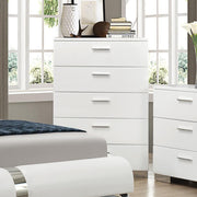Felicity 5-drawer Chest Glossy White - Theo's Factory Direct Mattress & Furniture (Columbus, OH)