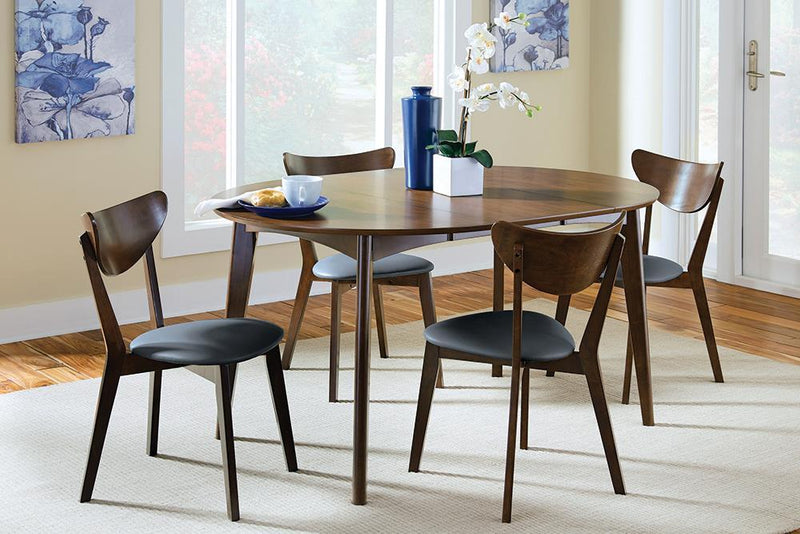 Jedda Upholstered Dining Chairs Dark Walnut and Black (Set of 2) - Theo's Factory Direct Mattress & Furniture (Columbus, OH)