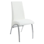 Bishop Upholstered Side Chairs White and Chrome (Set of 2) - Theo's Factory Direct Mattress & Furniture (Columbus, OH)