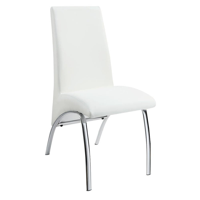 Bishop Upholstered Side Chairs White and Chrome (Set of 2) - Theo's Factory Direct Mattress & Furniture (Columbus, OH)