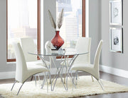 Bishop Upholstered Side Chairs White and Chrome (Set of 2) - Theo's Factory Direct Mattress & Furniture (Columbus, OH)