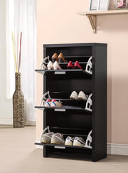 Vivian 3-drawer Shoe Cabinet Black - Theo's Factory Direct Mattress & Furniture (Columbus, OH)