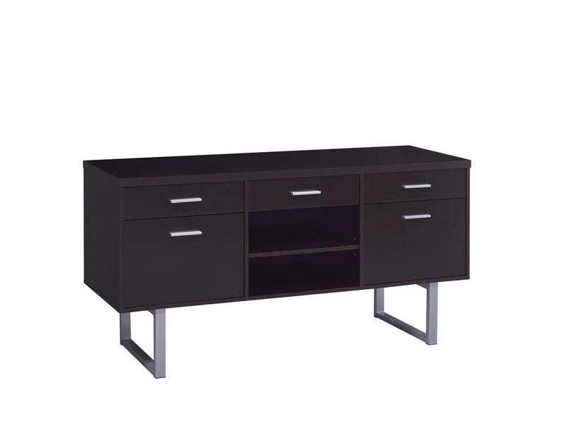 Lawtey 5-drawer Credenza with Adjustable Shelf Cappuccino - Theo's Factory Direct Mattress & Furniture (Columbus, OH)