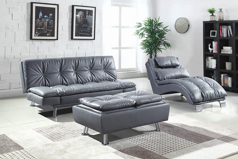 Dilleston Tufted Back Upholstered Sofa Bed Grey - Theo's Factory Direct Mattress & Furniture (Columbus, OH)